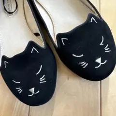 ZARA フラットシューズ 33フォーマルシューズ　靴 ネコ　猫　21センチ