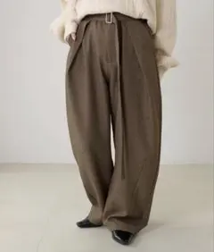 【セットアップ可能】ウエストデザイン カーブパンツ
