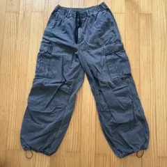 GU デニムスーパーワイドカーゴパンツ ダークグレー S