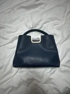 ネイビー ハンドバッグ 2コンパートメント