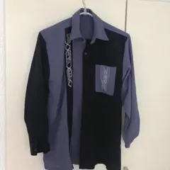 古着/ヴィンテージ/一点物/柄シャツ/切替/刺繍/ヨーロピアン/モード/90s