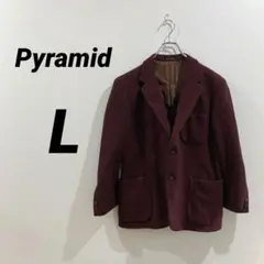 Pyramid テーラードジャケット ウール調 3ボタン ボルドー