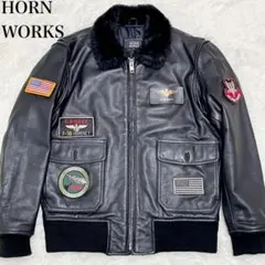 ホーンワークス HORNWORKS レザージャケット G-1 ワッペンLL XL
