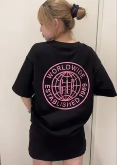 GAP ロゴ 半袖Tシャツ ブラックピンクのサムネイル
