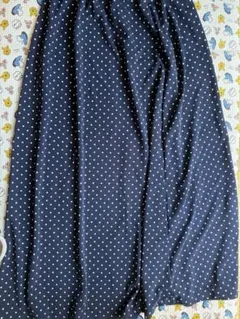 ネイビー ドット柄 フレアスカート S
