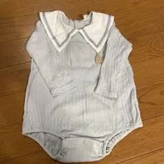 【美品】cottoli 水色 セーラー襟ロンパース