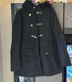 ZARA ダッフルコート 黒 ファー付き