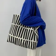 【新品】トートバッグ　 北欧 　キャンバス　 モノトーン　サブバッグ
