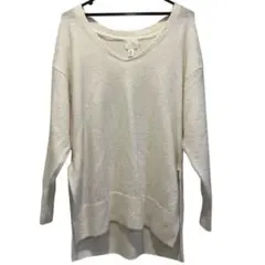 H&M アイボリー Vネック 長袖ニットセーター