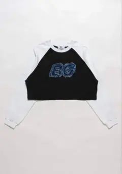 BGロゴ刺繍 クロップド丈長袖Tシャツ