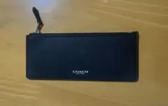 COACH 黒マルチケース ペンケース カードコインケース　レザー型押し