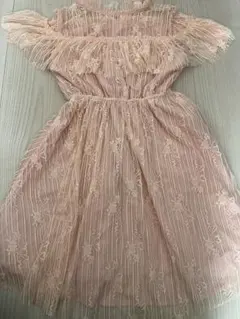 【SHEIN】キッズ ピンク フリル レース ワンピース