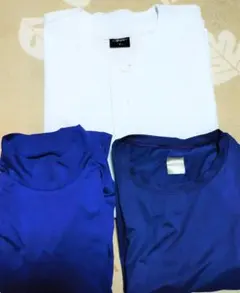 野球練習着(上 Sサイズ)，紫色アンダー(半袖・長袖)セット　150～160