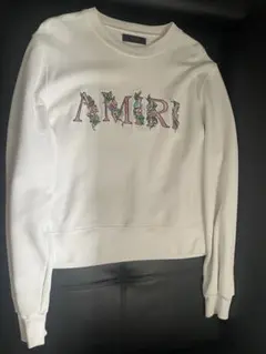 AMIRI フローラル クルーネック スウェットシャツ white S