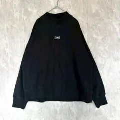 【リー】Lee ブラック長袖モックネックスウェット L ブラック 綿混のサムネイル