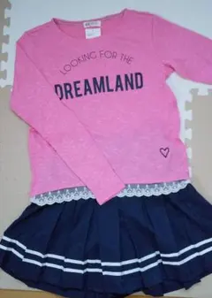 【送料込み】H&M 新品カットソー ピンク 160 スカートのおまけ付き