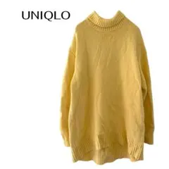 ユニクロ　ウールタートルネックセータ　長袖ニット　きれい色