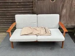 E.M◾️美品◾️ナガノインテリア◾️ウォールナット無垢2Pソファ◾️北欧 NAGNO INTERIOR(ナガノインテリア)のLAND(ランド) ウォールナット無垢