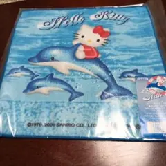 レア キティ ご当地 水族館　キティ プチタオル 2001 グッズ