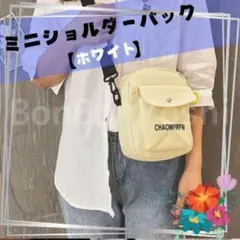 H258.ショルダーバックスマホポーチ お財布ポシェット ミニバッグ 斜めがけ白