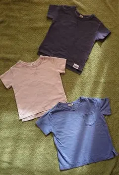 オーガニックコットン Tシャツ3枚セット 90cm2枚と100cm 重ね着に良い