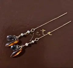 agete k10 アンバー アメリカンピアス
