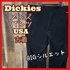 ワーク ディッキーズ メンズ チノ 極太 ブラック 40 2XL パンツ 古着