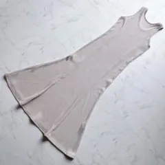 人気✨アニュアンス anuans ベージュ マーメイドリブカットワンピース