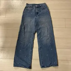GRL パール付きライトブルーデニムパンツ XS