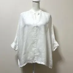 アーバンリサーチドアーズ　麻100% 白　ホワイト　ブラウス　春　大人　素敵