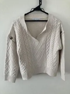 MERCURYDUO ボタンデザインケーブルニット(※トップスのみ)