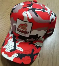 NEW ERA × XLARGE 赤グレー迷彩 ベースボールキャップ　美品　帽子のサムネイル