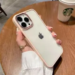新品送料無料シリコン スマホケース クリア+ピンク iPhone13ProMax