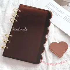 A6アクリルバインダークリアもこもこ　バインダー貯金　セピアカラー　リフィルなし