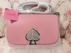 Kate spade ケイトスペード ピンク ハート型ロゴ ショルダーバッグ