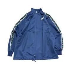 PUMA トラックジャケット　ロゴライン　古着　ネイビー　8La