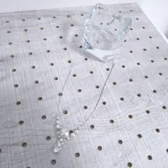 SALE【ハンドメイド】 ネックレス ビーズ パール風 シルバー