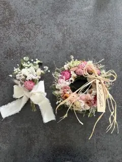 ドライフラワーリースとスワッグのセットa16