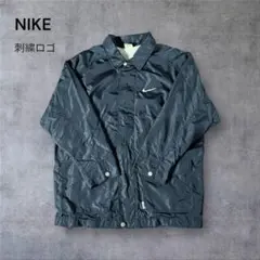 479 古着90年代NIKEナイキコーチジャケットビッグスウッシュ刺繍ロゴ銀タグ
