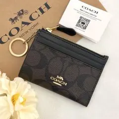 新品　正規品☆ COACH コーチ コインケース　ブラウン アニマル レザー