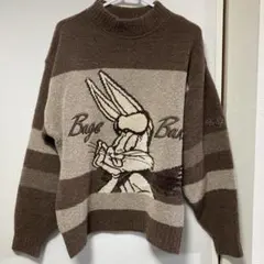 【ICEBERG】ヴィンテージ ニット バックスバニー L ブロックデザイン ICEBERG】ヴィンテージ ニット バックスバニー L ブロックデザイン