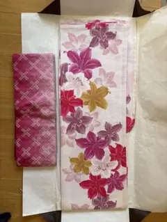 撫松庵浴衣 帯セット 薔薇柄 イエロー赤系 - メルカリ