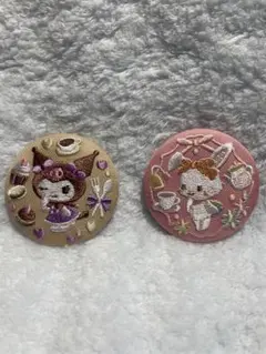 サンリオキャラクターズ刺繍缶バッジ2個セット