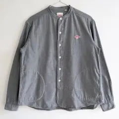 DANTON／先染 コットン ビエラ起毛　バンドカラーシャツ　長袖　36サイズ