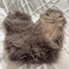 超美品！毛皮 ムートン？ブラウン ストール 大判