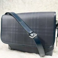 希少✨バーバリー ショルダーバッグ メッセンジャー 斜め掛け 2室 PVCレザー