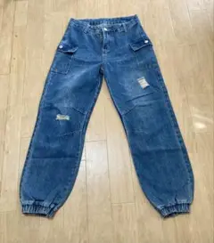 ダメージ加工 デニムジョガーパンツ サイズ29ノーブランド