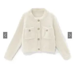 ゴールドボタンショート丈ニットカーディガン an1347