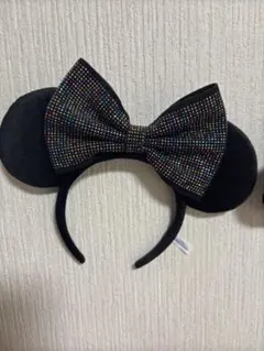 ミッキー耳 カチューシャ リボン付き