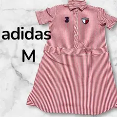adidas ゴルフ ワンピース M レッド　ストライプアディダス　レディース